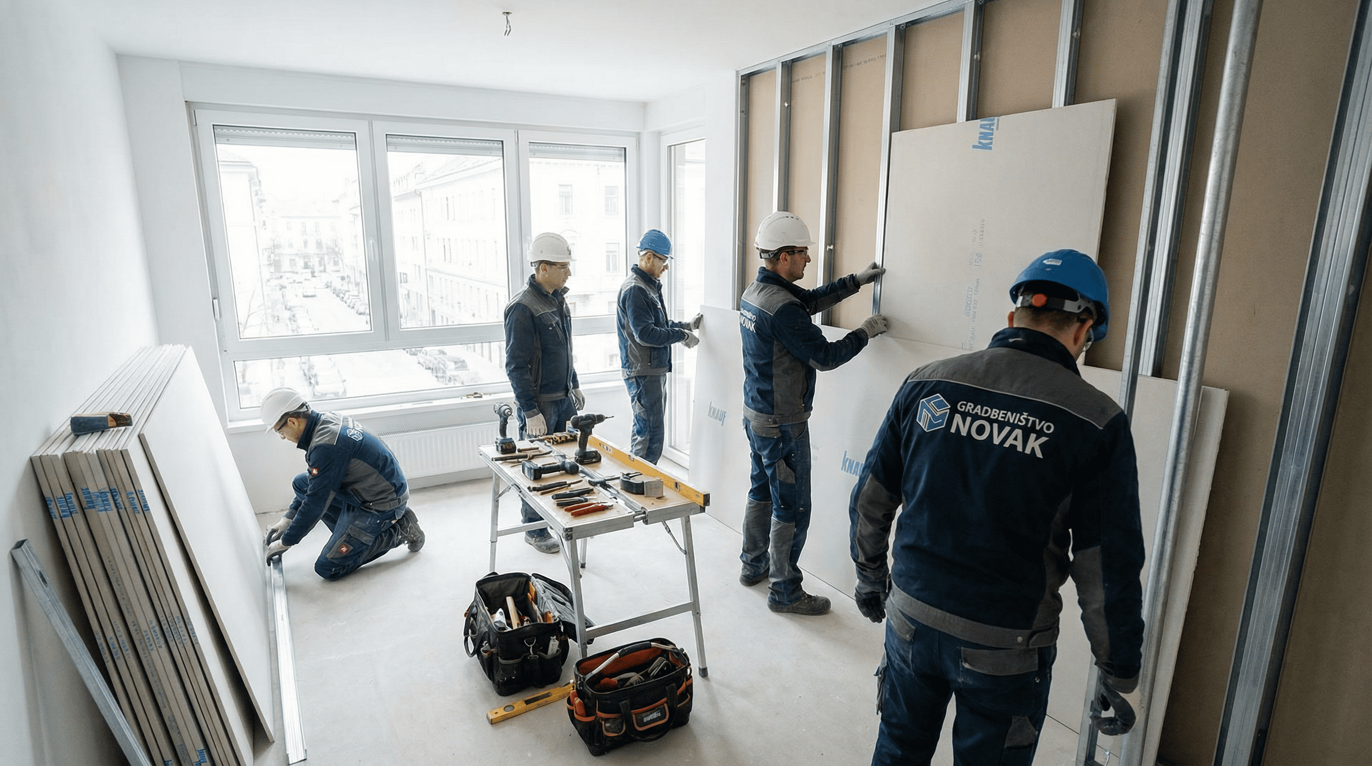 In_a_realistic_style_four_men_in_hard_hats_are_iBp0rScJ